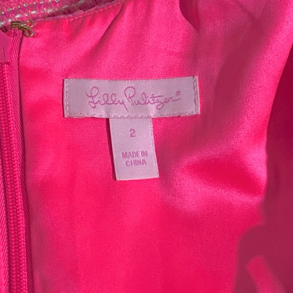 Lilly Pulitzer Rylan A-Line Dress in Neon Pink Metallic Boucle - Picture 8 of 11